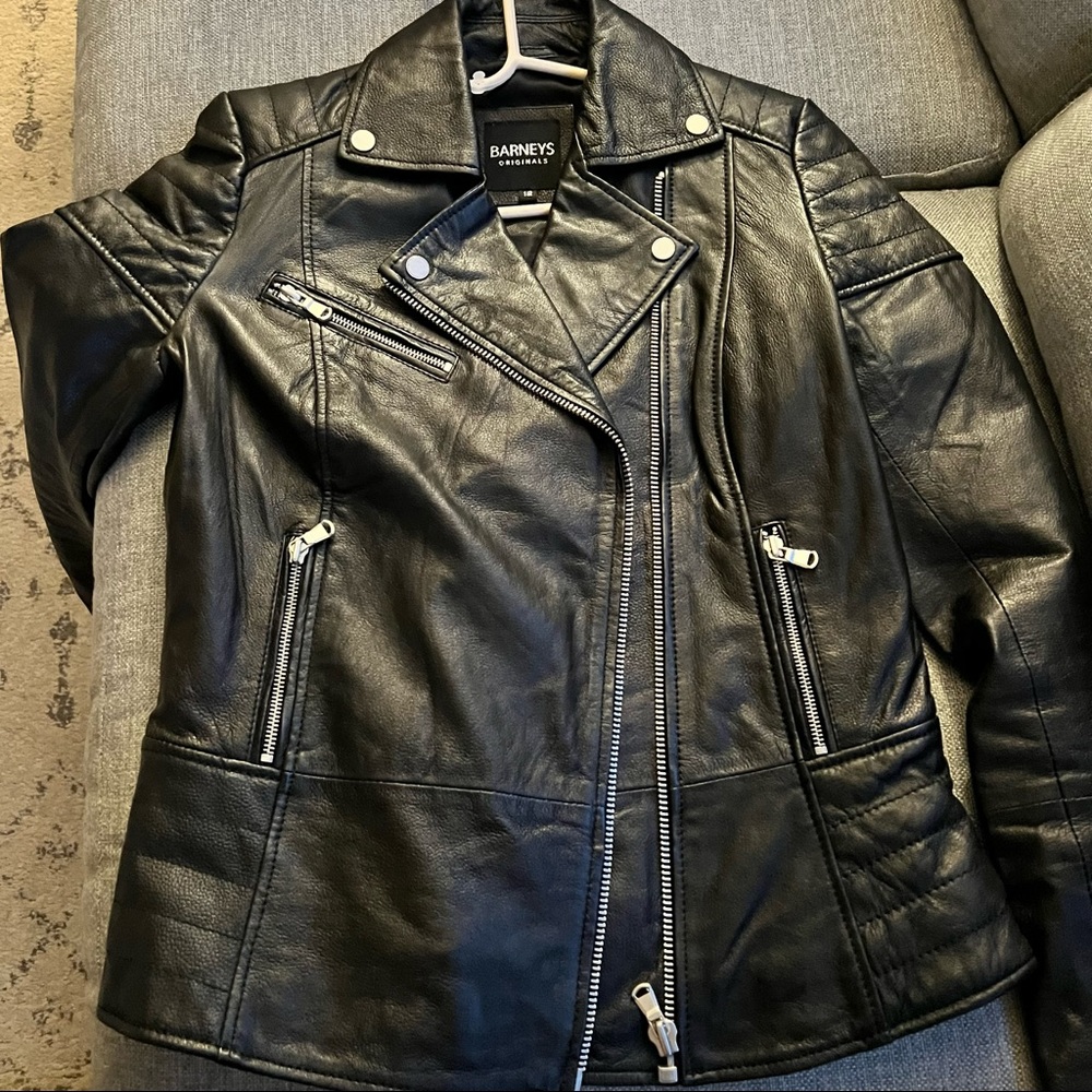 Barneys Originals “Clara” Tall Real Leather Jacket
